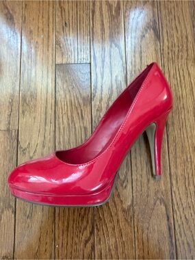 Red Patent High Heel Pumps - Women's Elegant Platform Stilettos